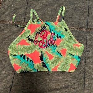 Monogrammed Marley lily bikini top